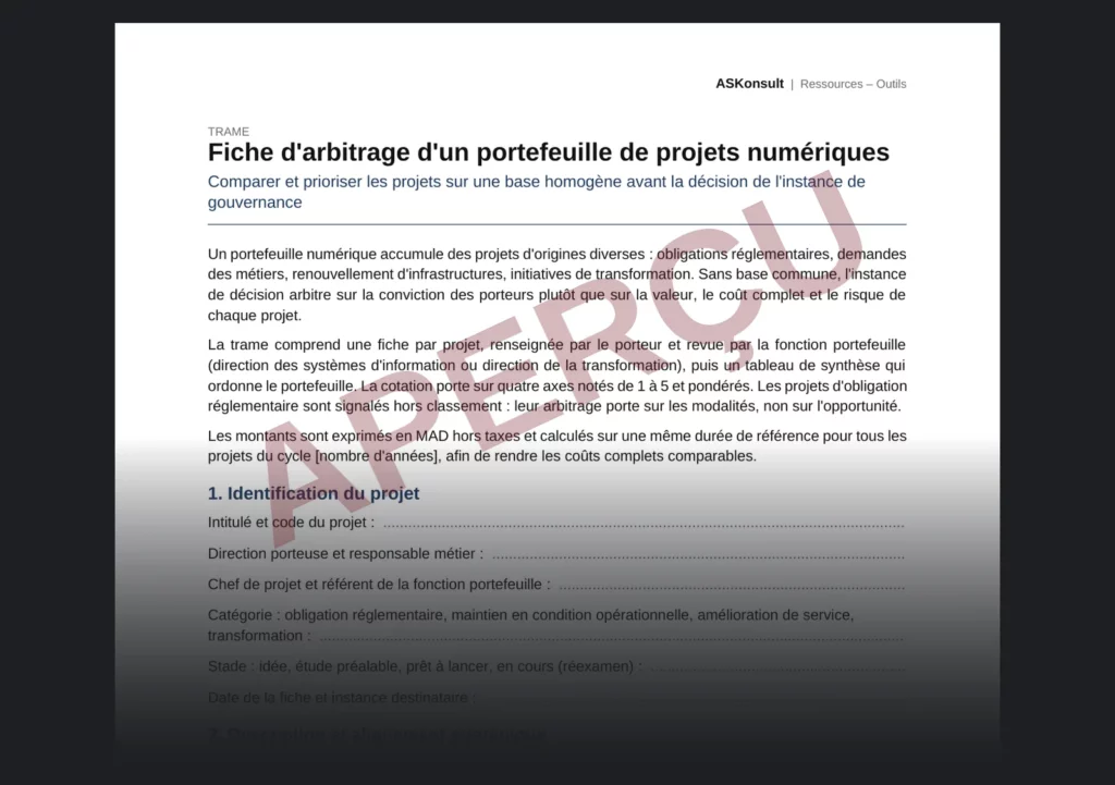 Arbitrer un portefeuille de projets numériques – aperçu partiel filigrané