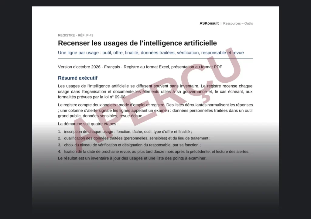Keeping the register of AI uses – partial watermarked preview