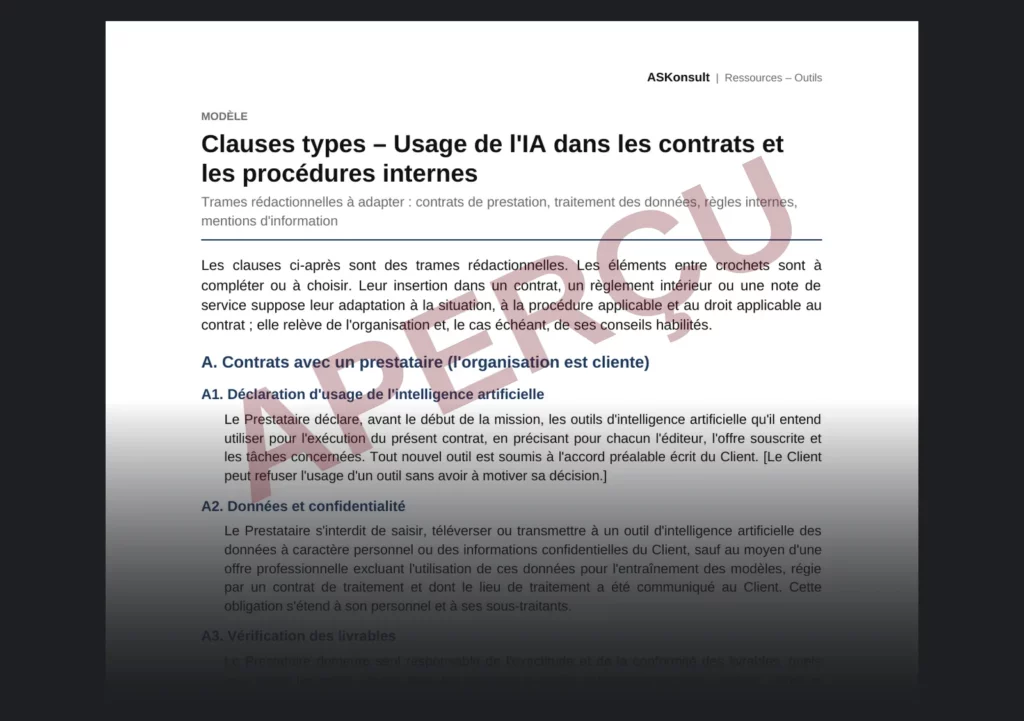 Incorporating AI model clauses into contracts and internal procedures – partial watermarked preview