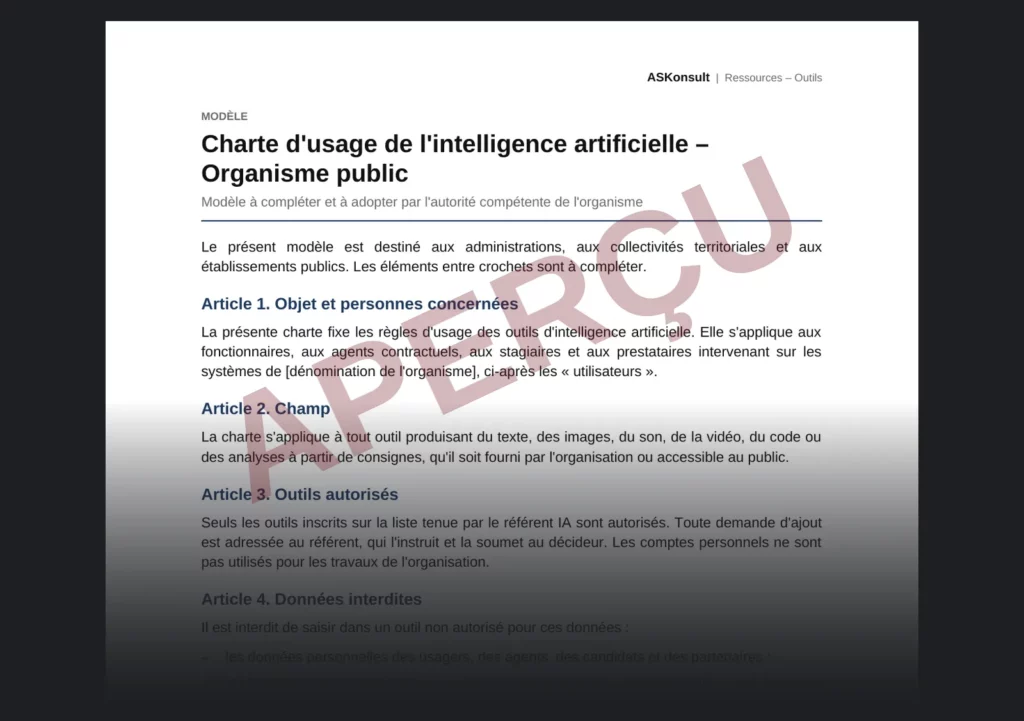 Adopting an AI charter in public bodies – partial watermarked preview