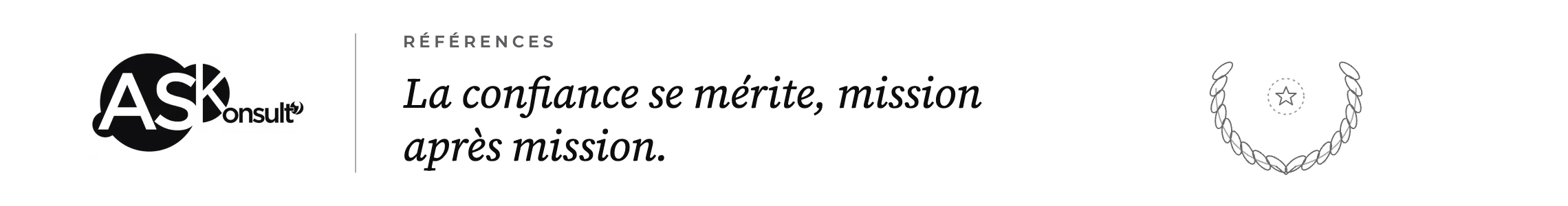Références du cabinet de conseil — la confiance se mérite